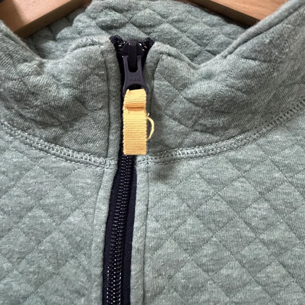 J.Crew Authentic Quilted Quarter Zip Pullover Mens XXL Sage‎ Green 100% Cotton
